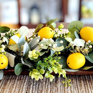 Lemon Decorations Lemon Bowl Filler Lemon table decor dough bowl greenery Decor faux lemon Decor Filler Spring Table Decor Summer Decoration