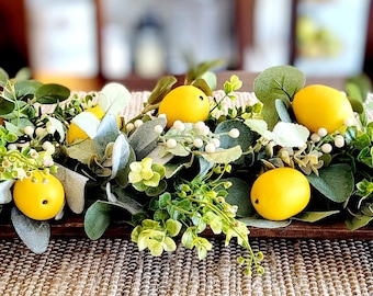 Lemon Decorations Lemon Bowl Filler Lemon table decor dough bowl greenery Decor faux lemon Decor Filler Spring Table Decor Summer Decoration