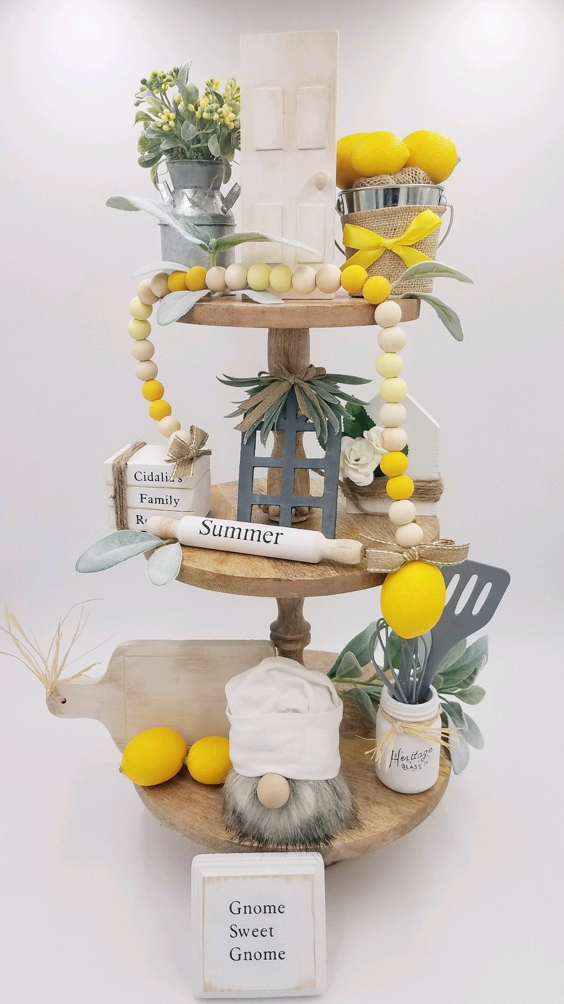 Summer Tiered Tray Decor Tiered Tray Kit Farmhouse Tiered Etsy