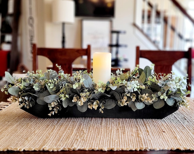 Greenery Arrangement, Rectangular Centerpiece Arrangement, Tall Rustic ...