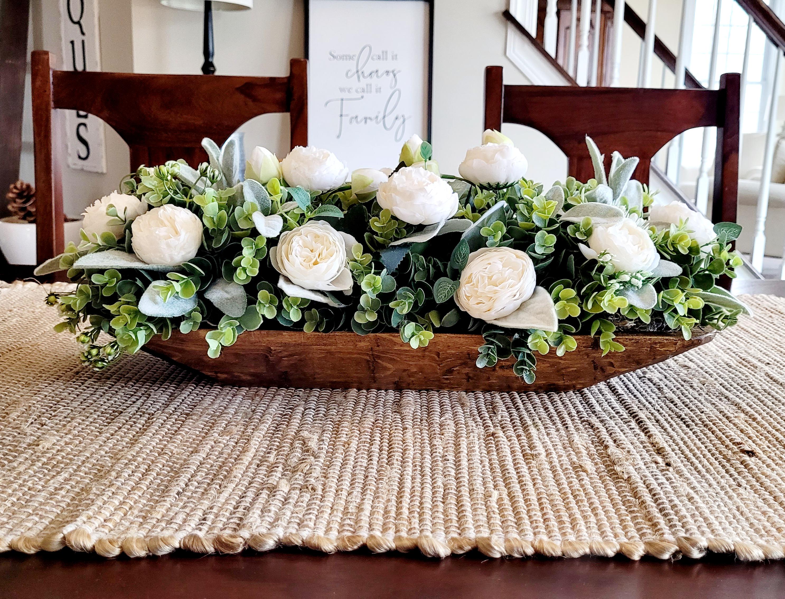 Dough Bowl Peony Flower Arrangement Realistic Flower Arrangement