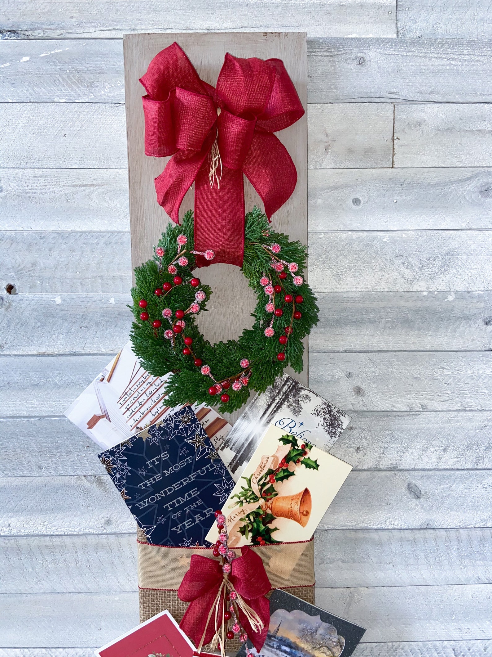 Christmas Greeting Card Holder Wood Christmas Card Holder Etsy