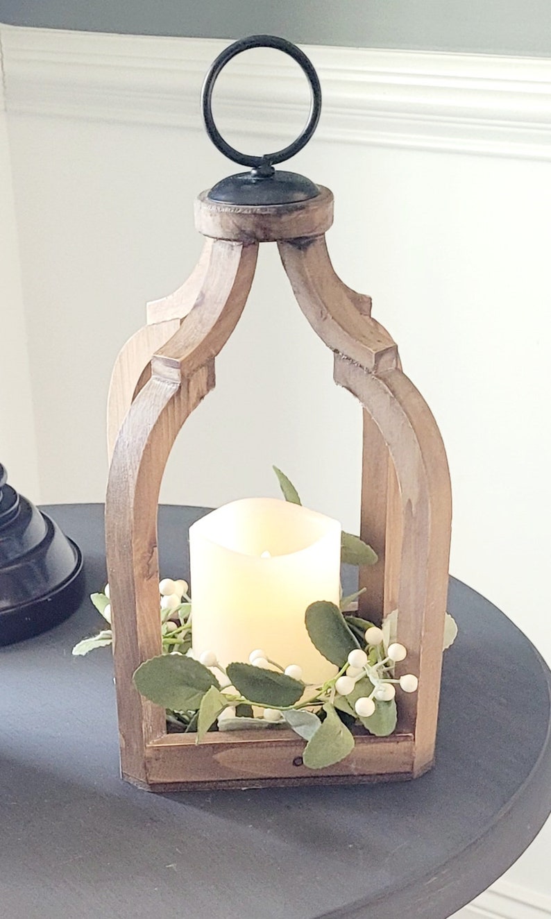 Farmhouse Decor Table Lantern Flameless Candle Holder Lantern Country ...