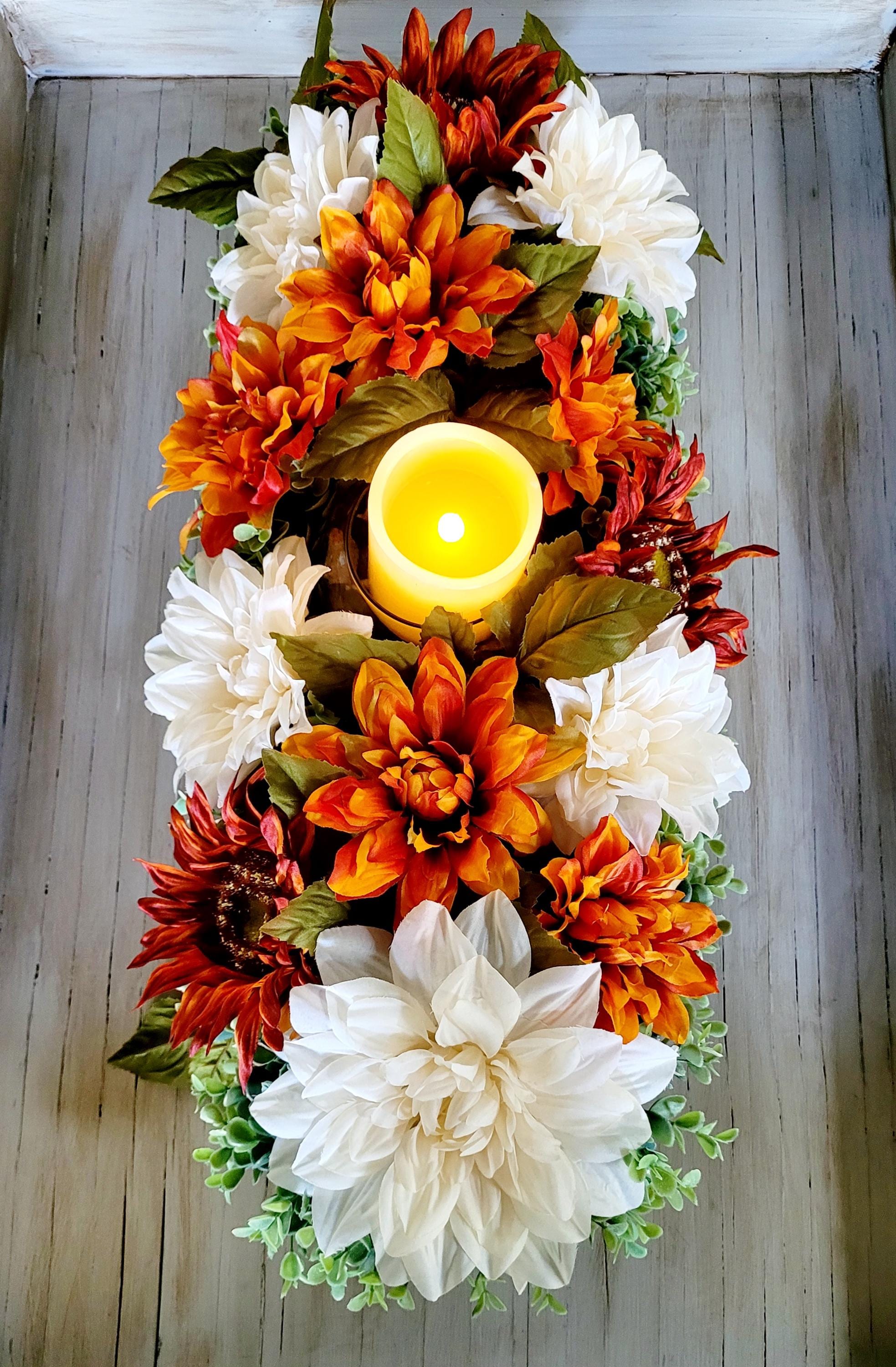 Fall Dining Table Arrangement Fall Decor Rustic Centerpiece Fall