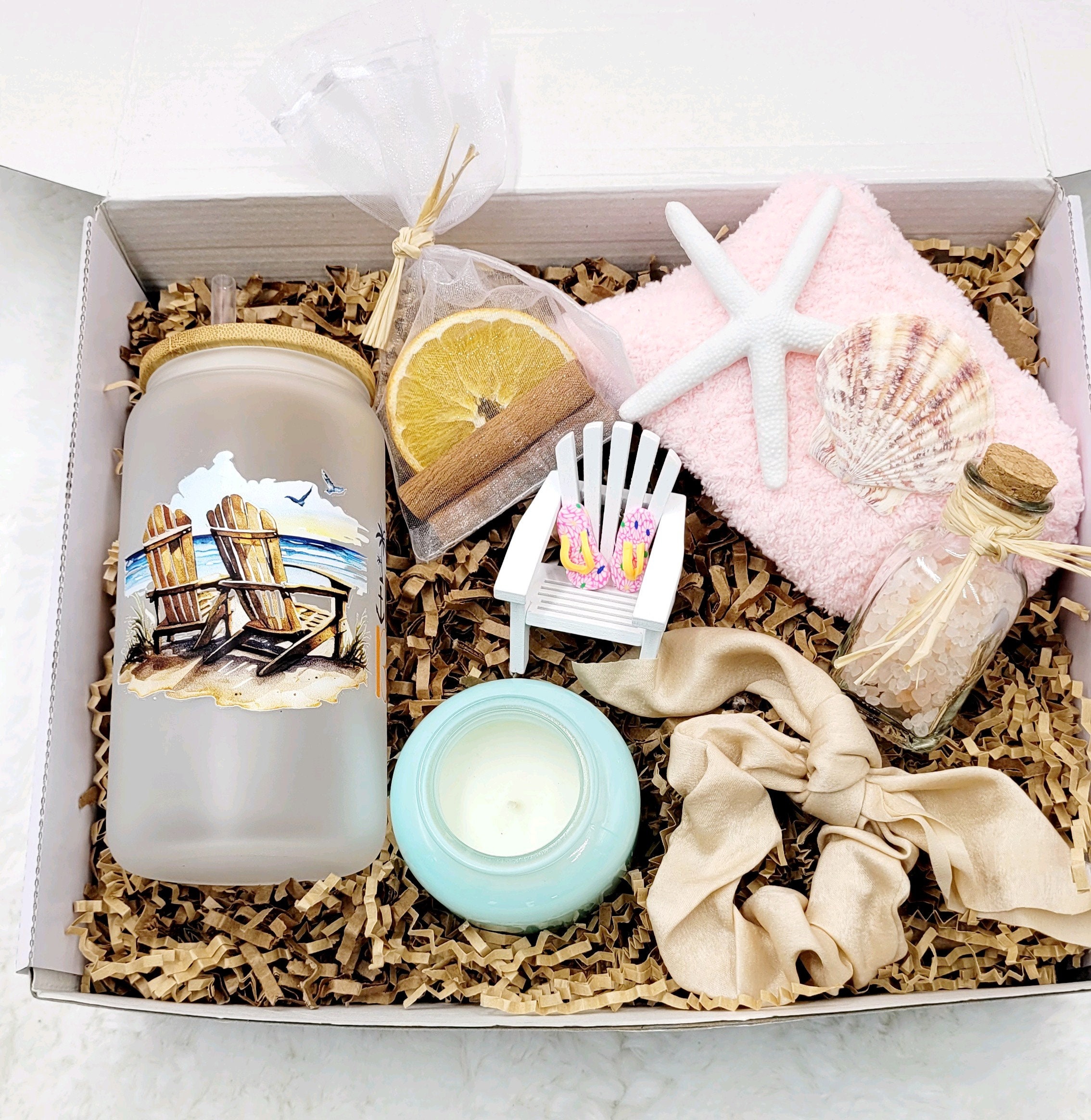 Beach Decor Summer Birthday Gift Box Women Birthday Gift Frosted