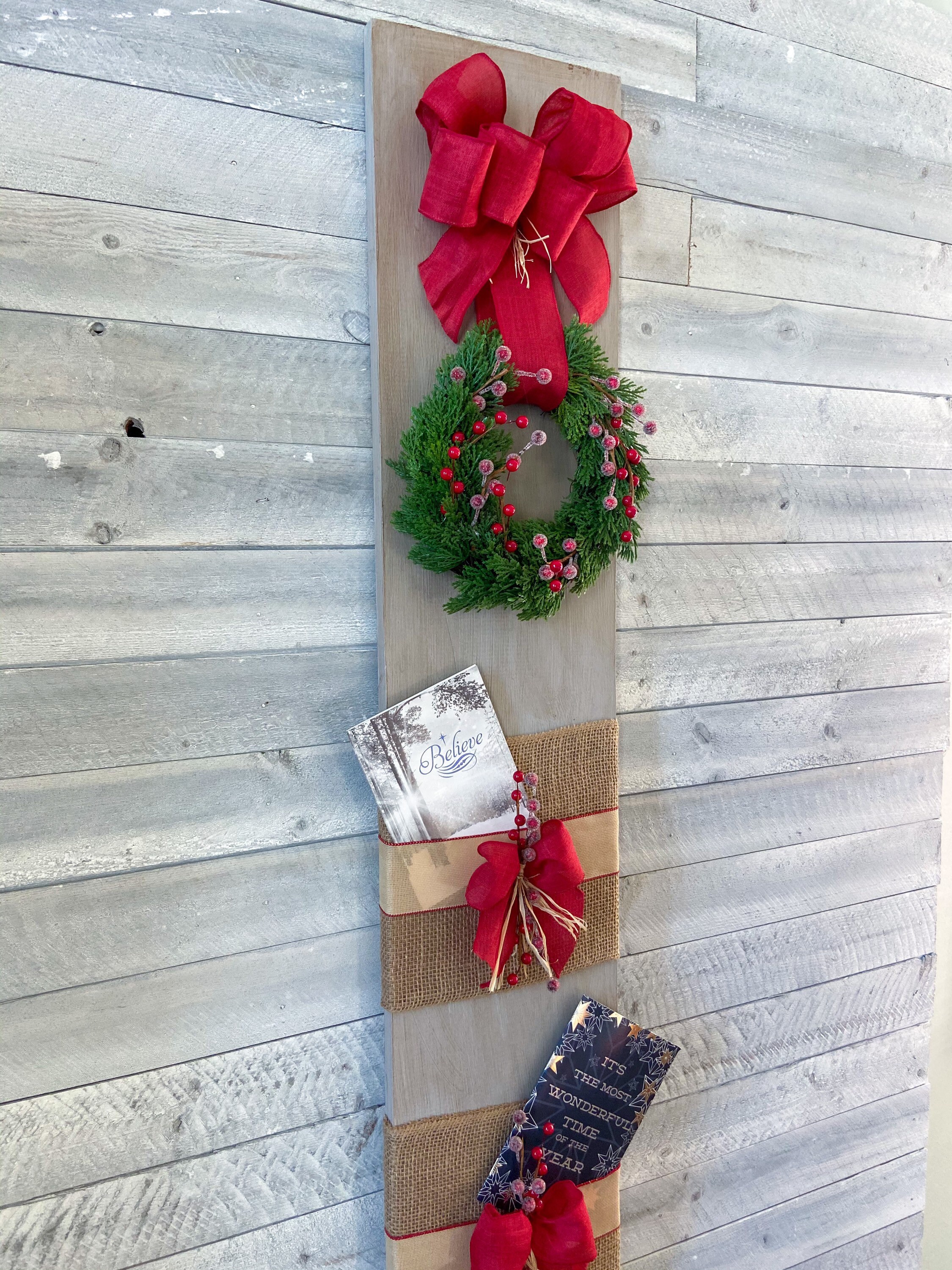 Christmas Greeting Card Holder Wood Christmas Card Holder Etsy