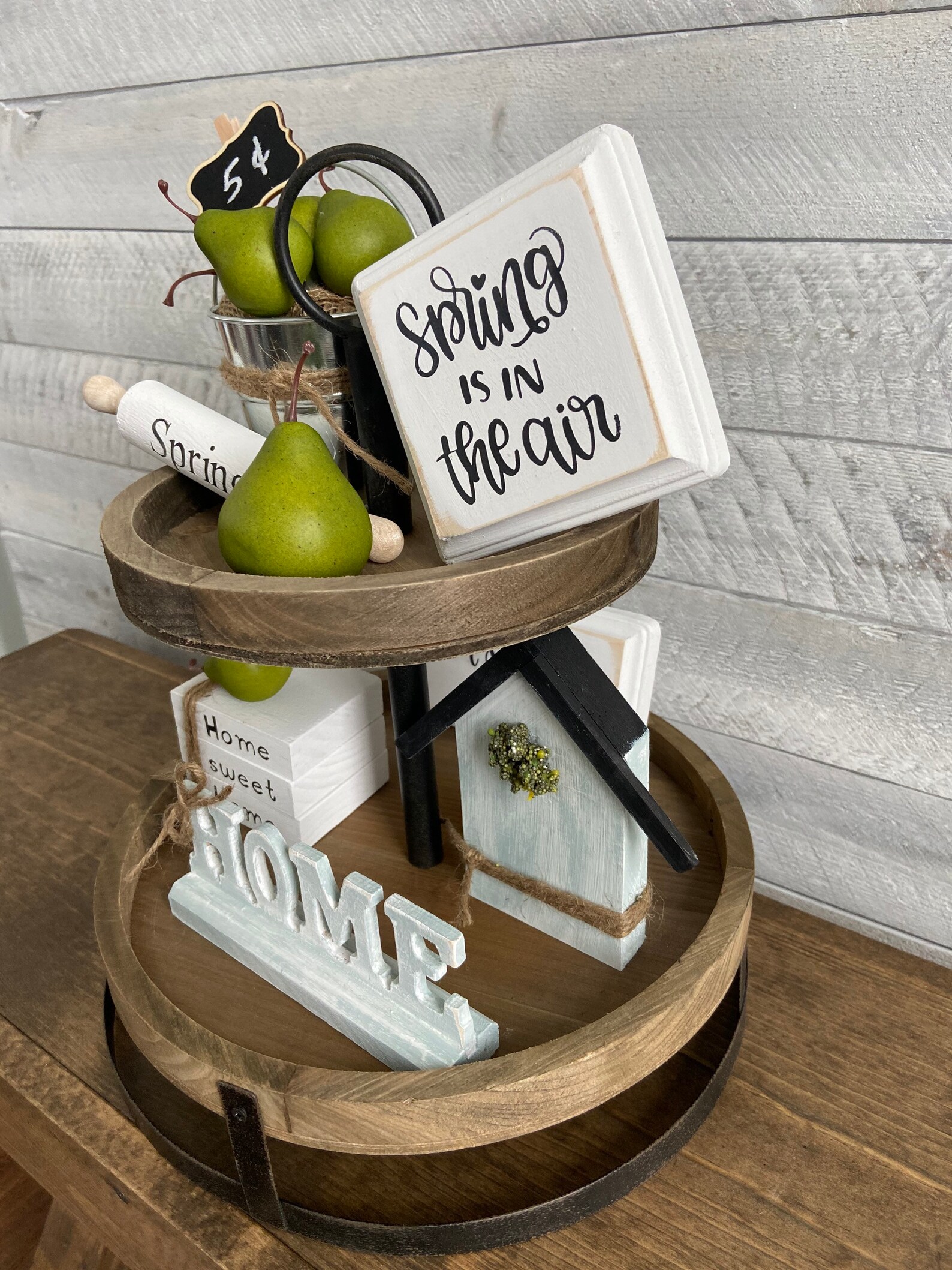 Spring Tiered Tray Decor Tiered Tray Kit Farmhouse Tiered Etsy