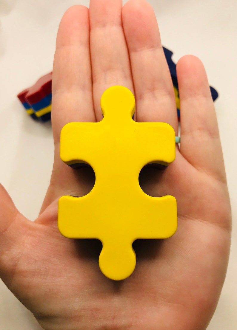 Puzzle Piece Crayons layered Autism Awareness set of 4 Etsy