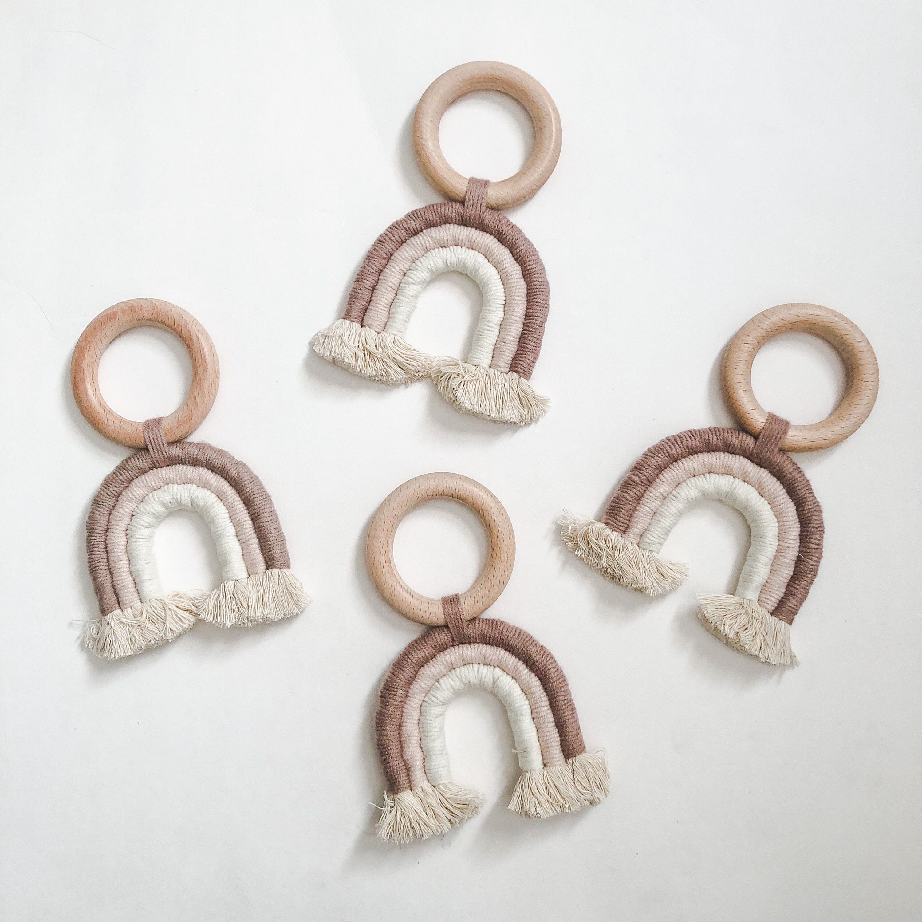 Macrame Rainbow Rattle Boho Baby Accessories Macrame Etsy