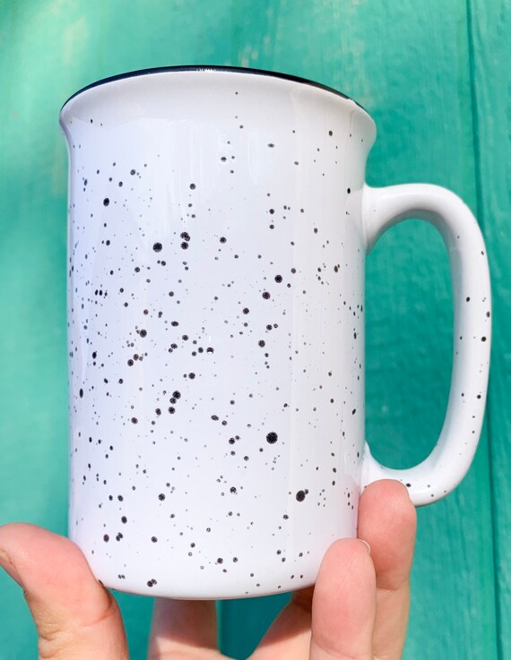 White Speckled Sublimation Mug, Speckled Camper Mug, Sublimation Camper  Mug, Cute Blank Mugs, Sublimation Blank, Speckled White Mug, 