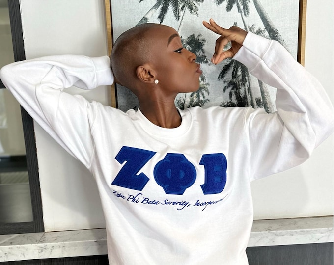 Featured listing image: Zeta Phi Beta Monochromatic Greek Letter Crew