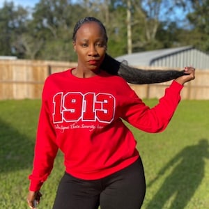 Pre-Order Cherry 1913 Chenille Patch Delta Sigma Theta Sweatshirt Ships 04/30/24