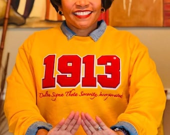 Gold 1913 Chenille Delta Sigma Theta Crewneck