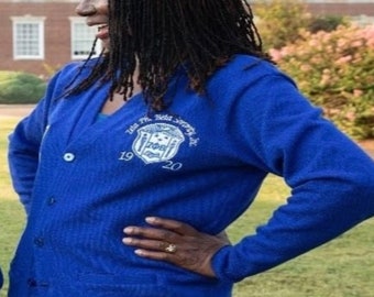 Zeta Phi Beta Royal Blue  Cardigan-No Stripe