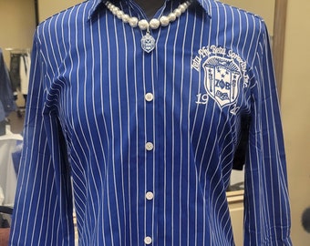 Royal Blue Stripe Button Up Shirt Pre-Order