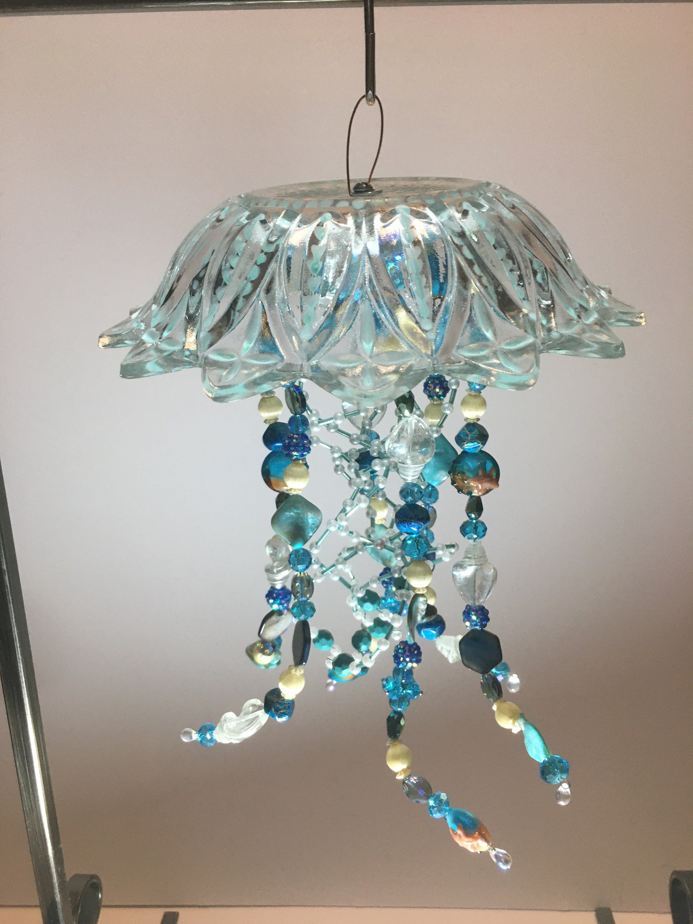 Seashell Crystal Jellyfish Suncatcher Etsy