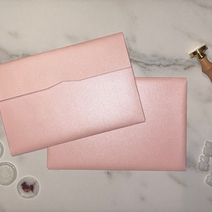 Light Pink Shimmer Envelopes (10) | Self-Seal