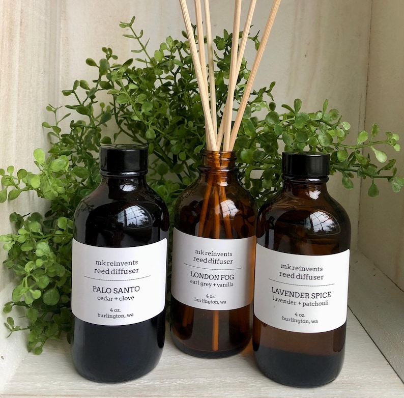 Reed Diffuser, Home Fragrance, Flameless Candle, Phthalate Free Diffuser, Rattan Reeds image 1