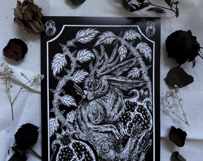 mythical rabbit - print