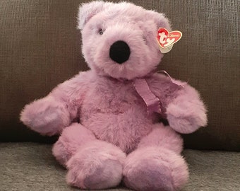 TY Classic Lilacbeary Plush 1999  Purple Teddy Bear Plushie