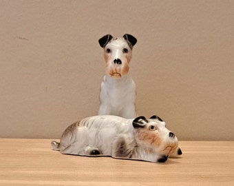 Fox Terrier Dog Salt and Pepper Shakers with Stoppers