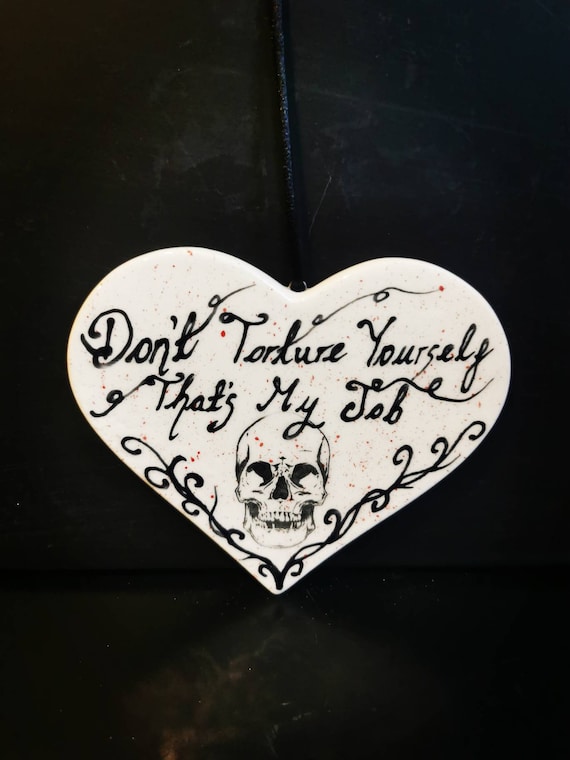 Gothic valentines gift, wall decor, Ceramic heart, Gothic home decor, Valentines gift, heart, gift for her, gift for him