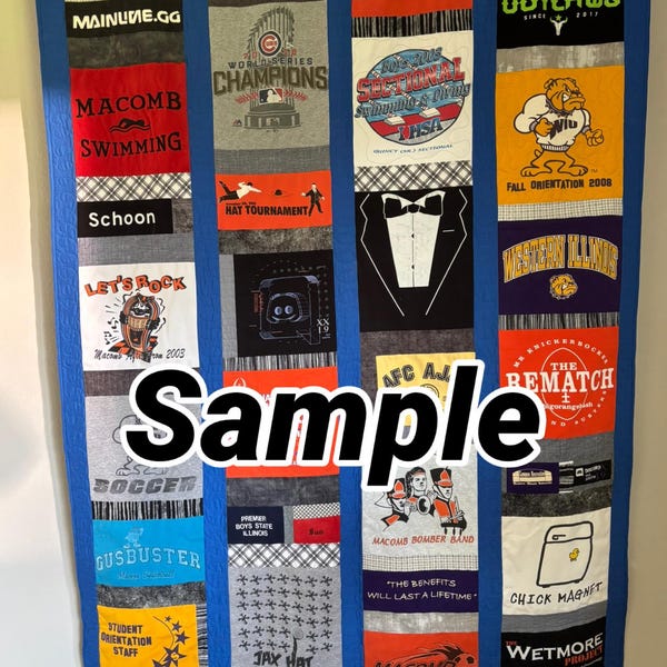 Custom Quilt Reservation – T-Shirt Quilt Deposit, Memory Quilt Made From Clothing, Keepsake Quilt Order Spot, Graduation or Memorial Quilt