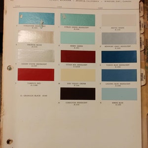 Rinshed-Mason RM Automotive Colors 1961 Buick Chips Samples