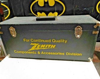 Vintage Zenith Television Repairman Case lleno de piezas