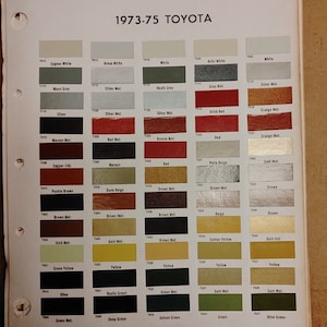 Ditzler PPG 1973 1974 1975 Japanese Import Color Chips Toyota