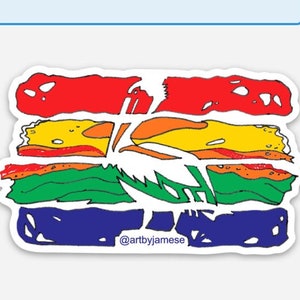 St. Pete Flag Biscuit Decal Die Cut 3 in