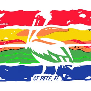 XL Decal St. Pete Biscuit Flag Die Cut 7 x 4 inches image 2