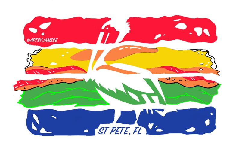 XL Decal St. Pete Biscuit Flag Die Cut 7 x 4 inches image 2