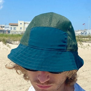 Accesorios Sombreros Sombreros de cubo Seeberger Sombrero de cubo azul estampado repetido sobre toda la superficie 