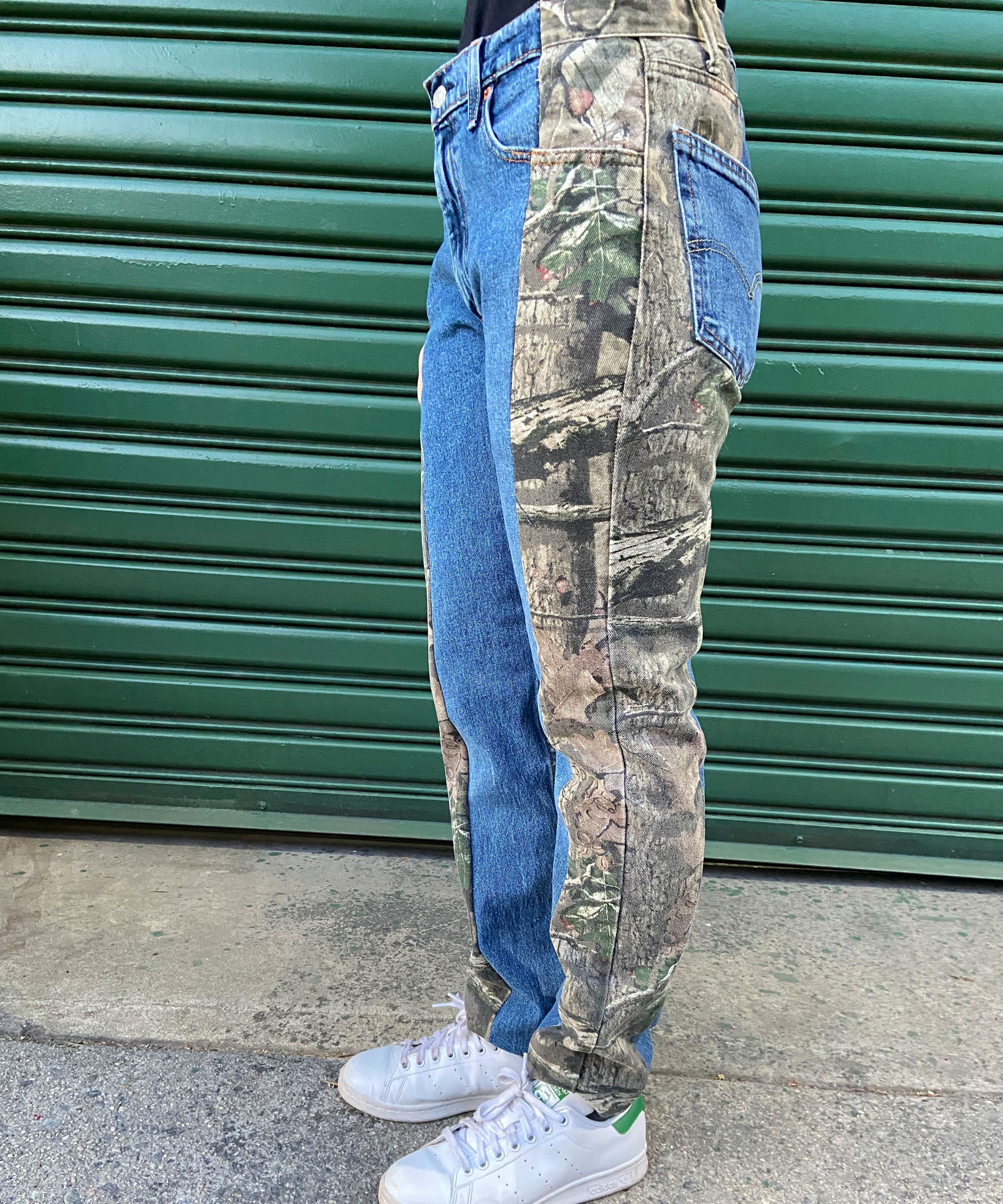 Reconstructed Vintage Levi's and Camo Jeans - Etsy