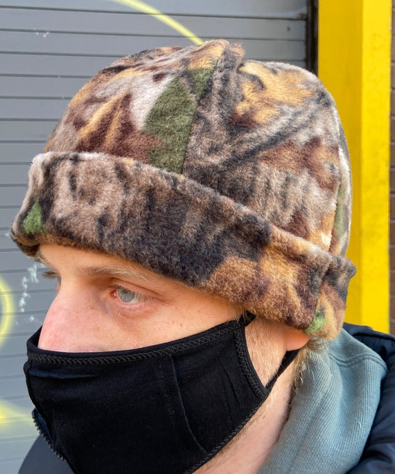Camo Fleece Beanie Polar Fleece Warm 