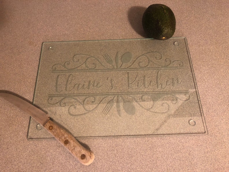 Etched Glass Cutting Boards Personalized Wedding Gift Etsy