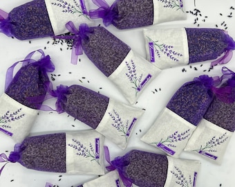 Lavender Sachets Set of 8: Calming Sleep Aid, Natural Deodorizer