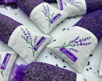 Sachet lavender set of 9, English, French, organic, aromatherapy, scented, handmade, gift, sweet, calm, sleep well, zen, free seeds included