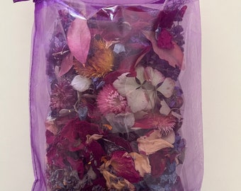 Potpourri Lavender with Organza Gift Bag, Dried Flowers, Floral, gifts, bridal shower, just because, free seeds included