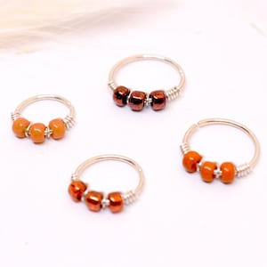 Piercing ring 925 Silver / 316L Stainless Steel / 12K Gold Filled Orange copper 20G (0.8mm), Ø 7,8,9,10,11,12mm Cartilage ear Navel Nose Mini Creole