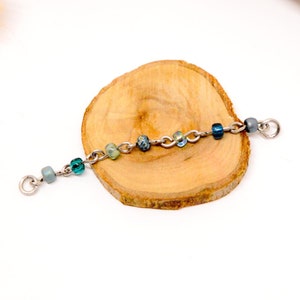 Piercingkette 316L Edelstahl, blaue Glasperlen, 4,8cm Für Ring, Stab oder Creole, Conch Helix Industrial Oberes Ohrläppchen