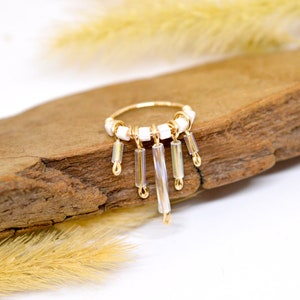 Piercingring van 12 karaat goud gevuld, 20 g/18 g transparant wit glazen buisje kralen Ø 11,12 mm neustussenschot kraakbeen oorschelp helix bovenste lob