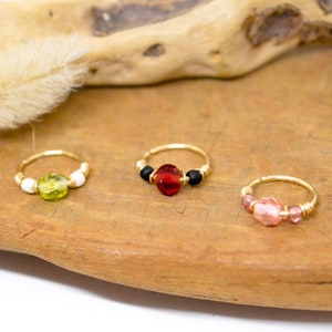 12K Gold Filled / 925 Silver / 316L Stainless Steel Piercing Ring, Swarovski Crystals Ø 7,8,9,10,11,12mm 20G (0.8mm) Cartilage ear, Navel, Nose