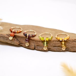 Piercing Ring, 12K Gold Filled, Gemstones Ø 9,10,11,12mm, 20G (0.8mm) Glass Beads Cartilage Ear, Navel Nose Septum Conch Helix