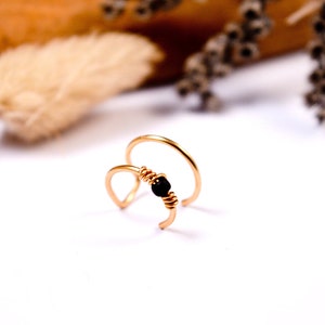 Fake-Nasenpiercing, Ring, Manschette, Helix-Manschette, Doppelring, Messing / Gold gefüllt / Silber 925 / Edelstahl 316L, Nase, Nasenloch, Knorpel, Ohr