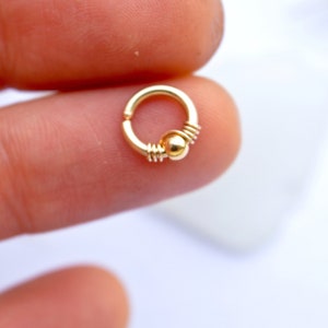 Anneau piercing Or rempli 12K, perle or rempli 14K, 16G / 18G / 20G Ø 5,6,7,8,9,10,11,12mm Cartilage oreille, Nez, Nombril, Minimaliste