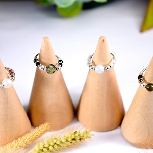 925 Silver Piercing Ring Gemstones Serpentine Rose Quartz Tourmaline Aquamarine Ø 10,11,12mm 20G(0.8mm) Cartilage Ear Navel
