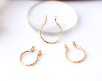 FAUX Septum, Or rempli 12 Carats, Ø 7,8,9,10mm G20, ethnique bohème, cadeau femme bague cerceau manchette anneau de nez à pincer Minimaliste