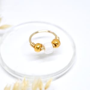 12k Gold Filled Piercing Ring, Glass Beads, 20G (0.8m) Ø 7,8,9,10,11,12mm Nose, Cartilage Ear, Navel, Helix Rook Daith Conch